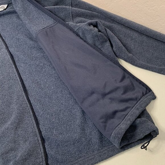 Columbia Fleece Jacket Men XXL Blue Full Zip Adjustable Waist Zip Pockets Logo - Picture 4 of 10
